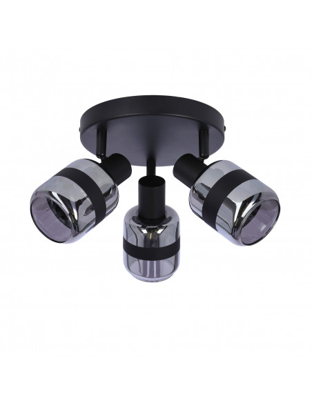 CANDELLUX YUKI LAMPA PLAFON CZARNY MATOWY 3X15W E14 KLOSZ DYMIONY 98-13439