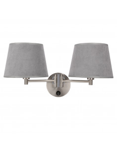 CANDELLUX IBIS LAMPA KINKIET SATYNOWY 2X40W E14 ABAŻUR GRAFITOWY 22-27610