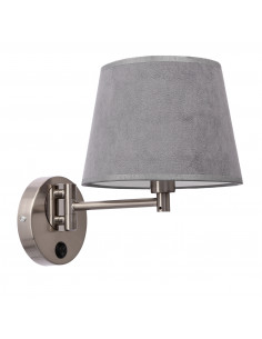 CANDELLUX IBIS LAMPA KINKIET SATYNOWY 1X40W E14 ABAŻUR GRAFITOWY 21-27887