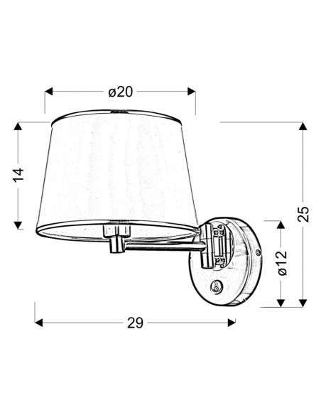 CANDELLUX IBIS LAMPA KINKIET SATYNOWY 1X40W E14 ABAŻUR GRAFITOWY 21-27887
