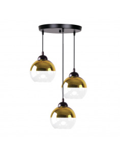 CANDELLUX CONTESSA LAMPA WISZĄCA TALERZ CZARNY 3X40 E27 KLOSZ ZŁOTY 33-21281