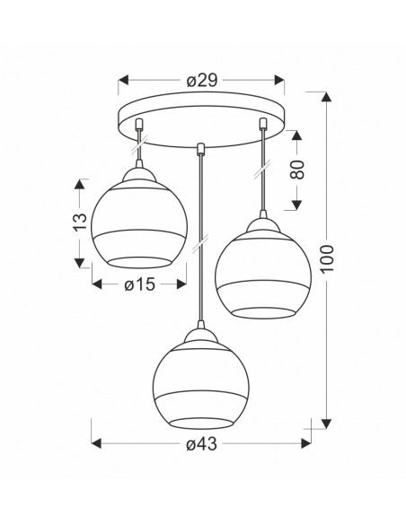 CANDELLUX CONTESSA LAMPA WISZĄCA TALERZ CZARNY 3X40 E27 KLOSZ ZŁOTY 33-21281