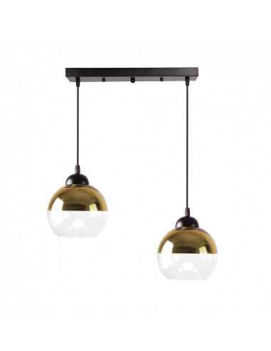 CANDELLUX CONTESSA LAMPA WISZĄCA CZARNY 2X40 E27 KLOSZ ZŁOTY 32-21229