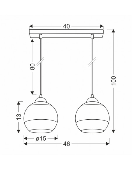 CANDELLUX CONTESSA LAMPA WISZĄCA CZARNY 2X40 E27 KLOSZ ZŁOTY 32-21229