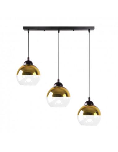 CANDELLUX CONTESSA LAMPA WISZĄCA CZARNY 3X40 E27 KLOSZ ZŁOTY 33-21250