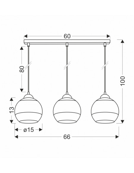 CANDELLUX CONTESSA LAMPA WISZĄCA CZARNY 3X40 E27 KLOSZ ZŁOTY 33-21250