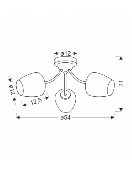 CANDELLUX ZINA LAMPA SUFITOWA PATYNOWY 3X40 E27 KLOSZ BIAŁY 33-22585