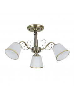 CANDELLUX LOSANNA LAMPA WISZĄCA PATYNOWY 3X40W E14 KLOSZ BIAŁY Z OBWÓDKĄ 33-26590