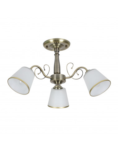 CANDELLUX LOSANNA LAMPA WISZĄCA PATYNOWY 3X40W E14 KLOSZ BIAŁY Z OBWÓDKĄ 33-26590