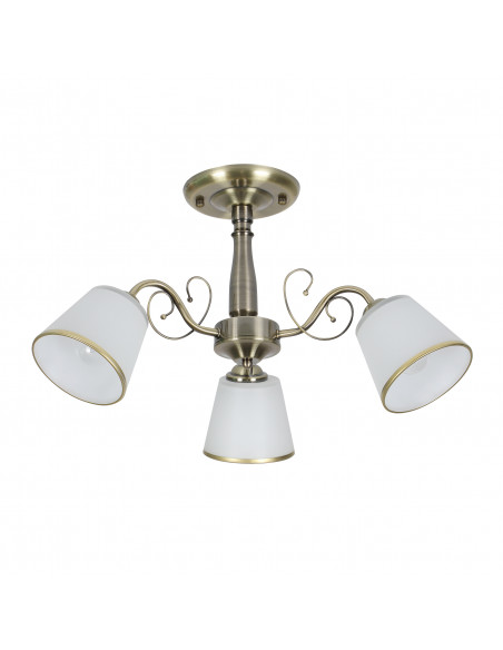 CANDELLUX LOSANNA LAMPA WISZĄCA PATYNOWY 3X40W E14 KLOSZ BIAŁY Z OBWÓDKĄ 33-26590