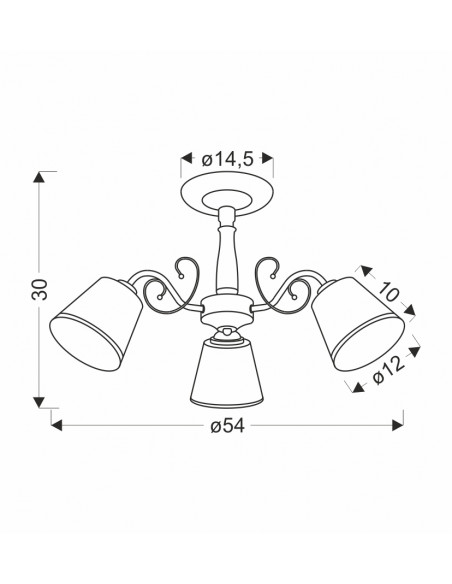 CANDELLUX LOSANNA LAMPA WISZĄCA PATYNOWY 3X40W E14 KLOSZ BIAŁY Z OBWÓDKĄ 33-26590