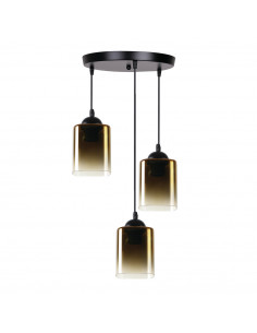 CANDELLUX SERENA LAMPA WISZĄCA TALERZ CZARNY 3X40 E27 KLOSZ ZŁOTY 33-21182