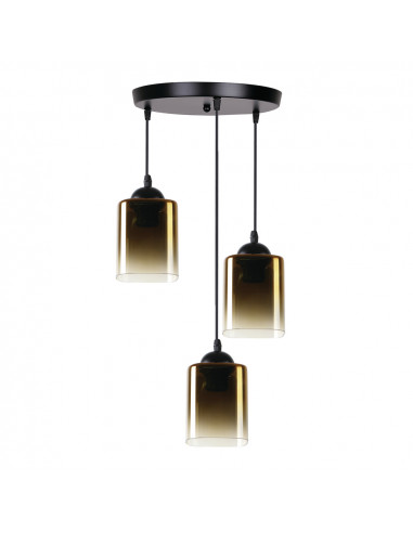 CANDELLUX SERENA LAMPA WISZĄCA TALERZ CZARNY 3X40 E27 KLOSZ ZŁOTY 33-21182