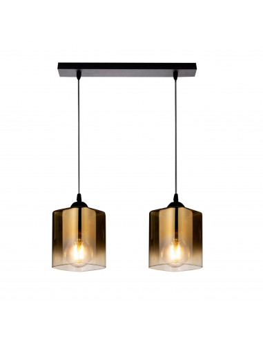CANDELLUX SERENA LAMPA WISZĄCA CZARNY 2X40 E27 KLOSZ ZŁOTY 32-21168
