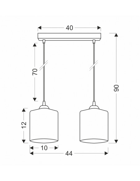 CANDELLUX SERENA LAMPA WISZĄCA CZARNY 2X40 E27 KLOSZ ZŁOTY 32-21168