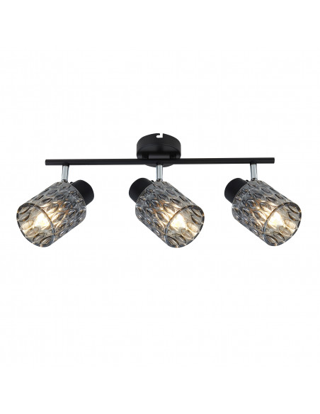 CANDELLUX BILL LAMPA SUFITOWA LISTWA CZARNY 3X40W E27 KLOSZ DYMIONY 93-27399