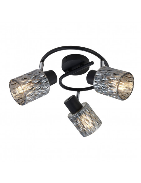CANDELLUX BILL LAMPA SUFITOWA SPIRALA CZARNY 3X40W E27 KLOSZ DYMIONY 98-27405