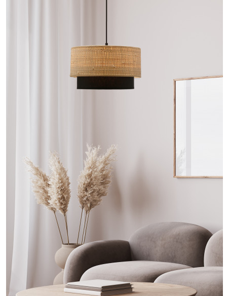 CANDELLUX RITANA 25 LAMPA WISZĄCA CZARNY 1X60 E27 ABAŻUR BEŻOWY+CZARNY 31-21700