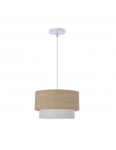 CANDELLUX RITANA LAMPA WISZĄCA BIAŁY 1X60 E27 ABAŻUR BEŻOWY+BIAŁY 31-21663
