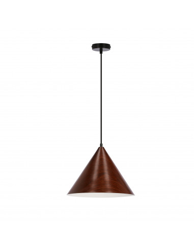 CANDELLUX DUNCA LAMPA WISZĄCA 32 CZARNY 1X40 E27 KLOSZ CIEMNY ORZECHOWY 31-23445