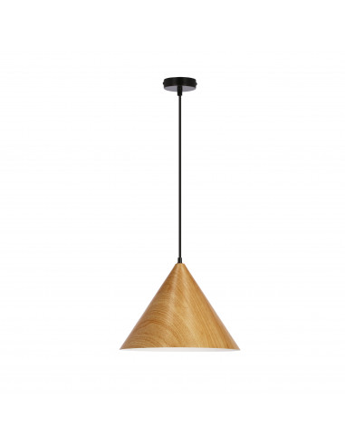 CANDELLUX DUNCA LAMPA WISZĄCA 32 CZARNY 1X40 E27 KLOSZ JASNY DĘBOWY 31-23421