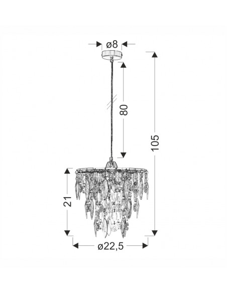 CANDELLUX ARMO LAMPA WISZĄCA CHROMOWY 1X60W E27 31-20864