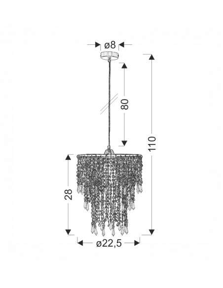 CANDELLUX RINA LAMPA WISZĄCA CHROMOWY 1X60W E27 31-20901