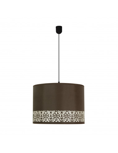CANDELLUX Arabesca lampa wisząca czarny 33x33x24 1x60W E27 abażur brązowy 31-24008