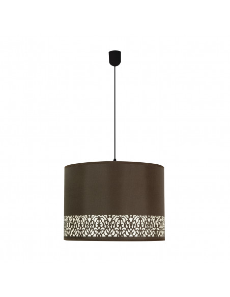 CANDELLUX Arabesca lampa wisząca czarny 33x33x24 1x60W E27 abażur brązowy 31-24008
