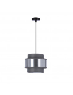 CANDELLUX Hare lampa wisząca czarny 1x60W E27 abażur szary+srebrny 31-18410