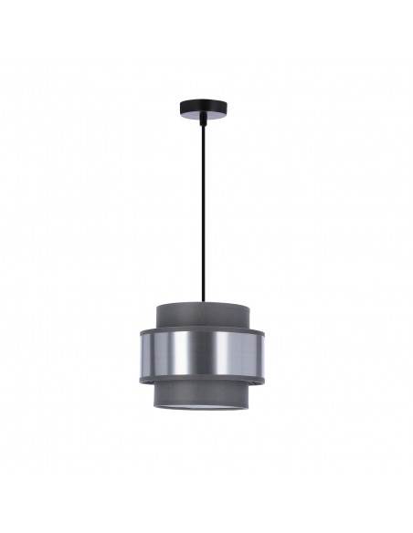 CANDELLUX Hare lampa wisząca czarny 1x60W E27 abażur szary+srebrny 31-18410