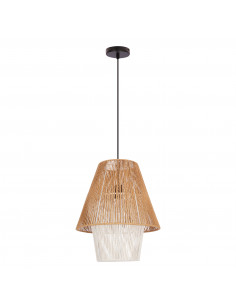 CANDELLUX Africa lampa wisząca 40 czarny 1x40W E27 abażur beżowy+biały 31-26880