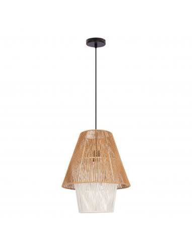 CANDELLUX Africa lampa wisząca 40 czarny 1x40W E27 abażur beżowy+biały 31-26880