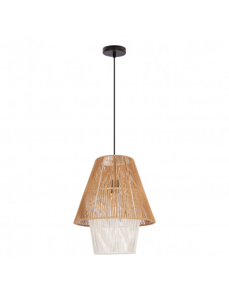 CANDELLUX Africa lampa wisząca 40 czarny 1x40W E27 abażur beżowy+biały 31-26880