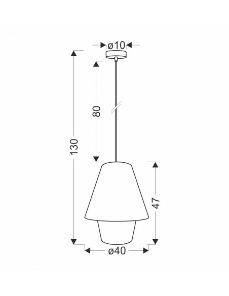 CANDELLUX Africa lampa wisząca 40 czarny 1x40W E27 abażur beżowy+biały 31-26880