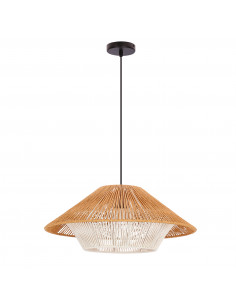 CANDELLUX Africa lampa wisząca 50 czarny 1x40W E27 abażur beżowy+biały 31-26897