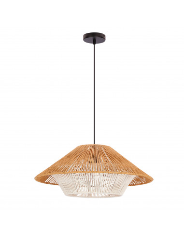 CANDELLUX Africa lampa wisząca 50 czarny 1x40W E27 abażur beżowy+biały 31-26897