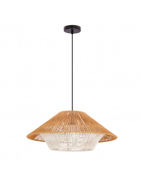CANDELLUX Africa lampa wisząca 50 czarny 1x40W E27 abażur beżowy+biały 31-26897