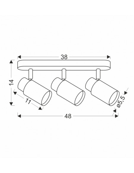 CANDELLUX Claro lampa sufitowa listwa biały 3x15W GU10 klosz biały+drewniany 93-27726