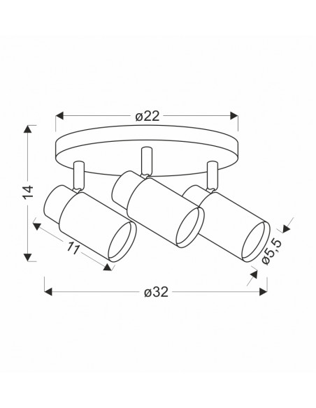 CANDELLUX Claro lampa sufitowa plafon biały 3x15W GU10 klosz biały+drewniany 98-27733