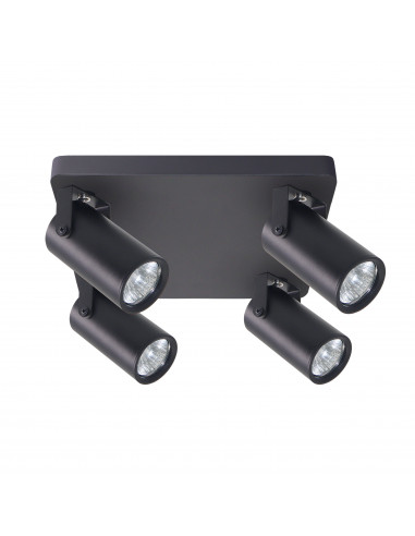CANDELLUX Gary lampa sufitowa plafon czarny 4x15W GU10 klosz czarny 98-28143
