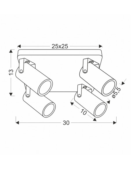 CANDELLUX Gary lampa sufitowa plafon czarny 4x15W GU10 klosz czarny 98-28143