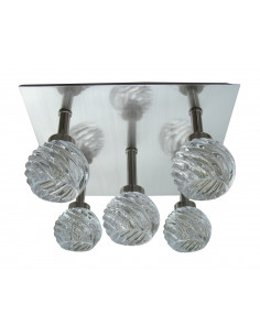 CANDELLUX GIRA PLAFON 5X40W G9 SATYNA NIKIEL+KRYSZTAŁ PROMOCJA 95-23219