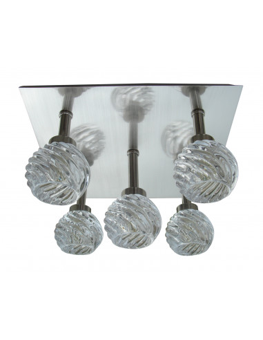 CANDELLUX GIRA PLAFON 5X40W G9 SATYNA NIKIEL+KRYSZTAŁ PROMOCJA 95-23219