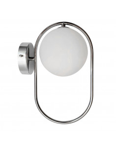 CANDELLUX Cordel lampa kinkiet chromowy 1x28W G9 klosz biały 21-32089