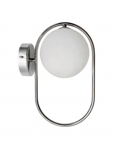 CANDELLUX Cordel lampa kinkiet chromowy 1x28W G9 klosz biały 21-32089