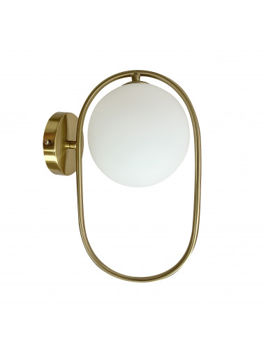 CANDELLUX Cordel lampa kinkiet złoty szczotkowany 1x28W G9 klosz biały 21-26224