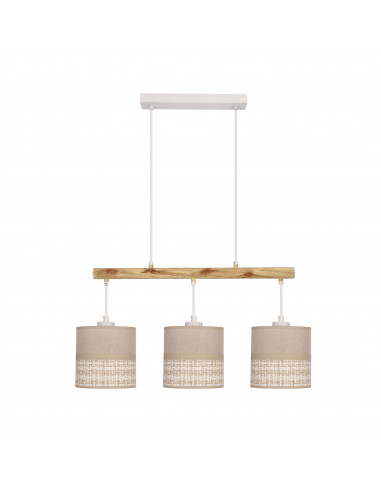 CANDELLUX Izotto lampa wisząca biały 3x60W E27 abażur beżowy 33-31594