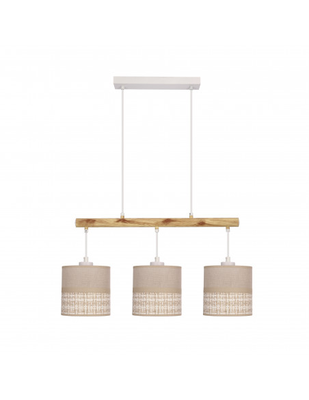 CANDELLUX Izotto lampa wisząca biały 3x60W E27 abażur beżowy 33-31594