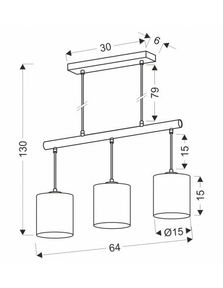 CANDELLUX Izotto lampa wisząca biały 3x60W E27 abażur beżowy 33-31594